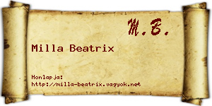 Milla Beatrix névjegykártya