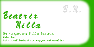 beatrix milla business card